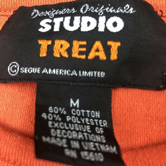 Halloween Ghosts & Pumpkins Shirt Design Originals Studio Treat Women’s M - Picture 3 of 5